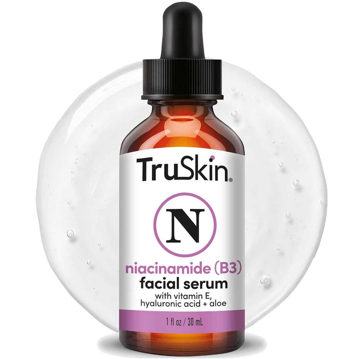 TruSkin Niacinamide Serum for Face with Hyaluronic Acid & Aloe, 1 fl oz - Pore-minimizing Vitamin B3 serum with Vitamin E helps balance uneven tone and support clearer, smoother-looking skin