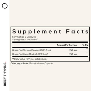 Codeage Grass Fed Beef Thymus Supplement Superfood, Freeze Dried, Non-Defatted, Desiccated Thymus & Liver Pills, Glandulars Meat, Pasture Raised Beef Vitamins, Non-GMO, 180 Capsules CodeageBuy Supplements Australia