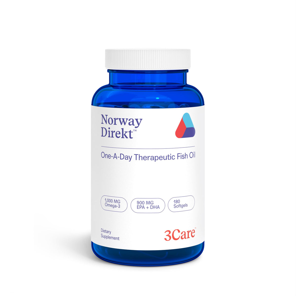 Norway Direkt Omega-3 Fish Oil 2,000mg of Omega-3 per 2 softgel - 1060mg EPA, 740mg DHA (2 Soft-Gel Serving) Grade (180 Softgels)