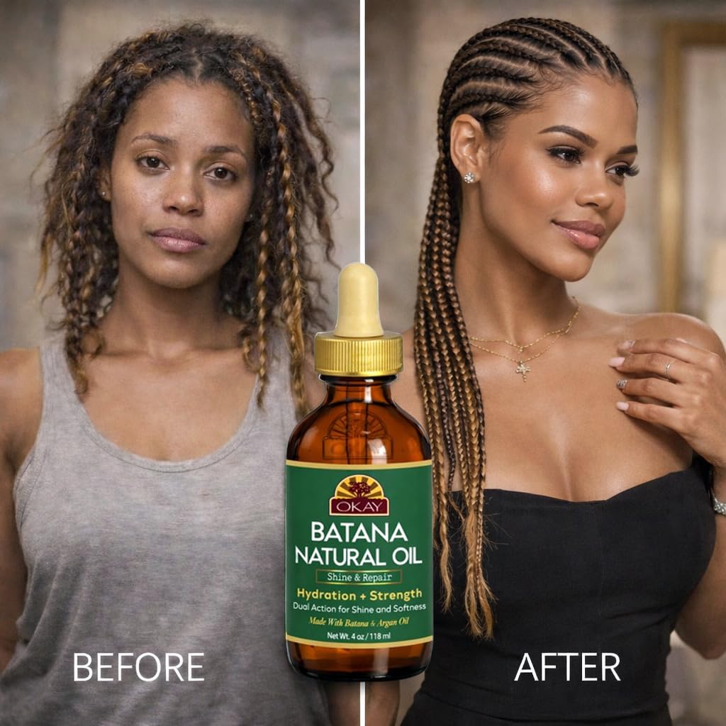 OKAY Batana Oil 4 oz - 100% Pure Natural Hair & Scalp Oil for Hair Growth, Moisturizing Dry Damaged Hair, Strengthens, Nourishes & Restores Shine, 118 ml