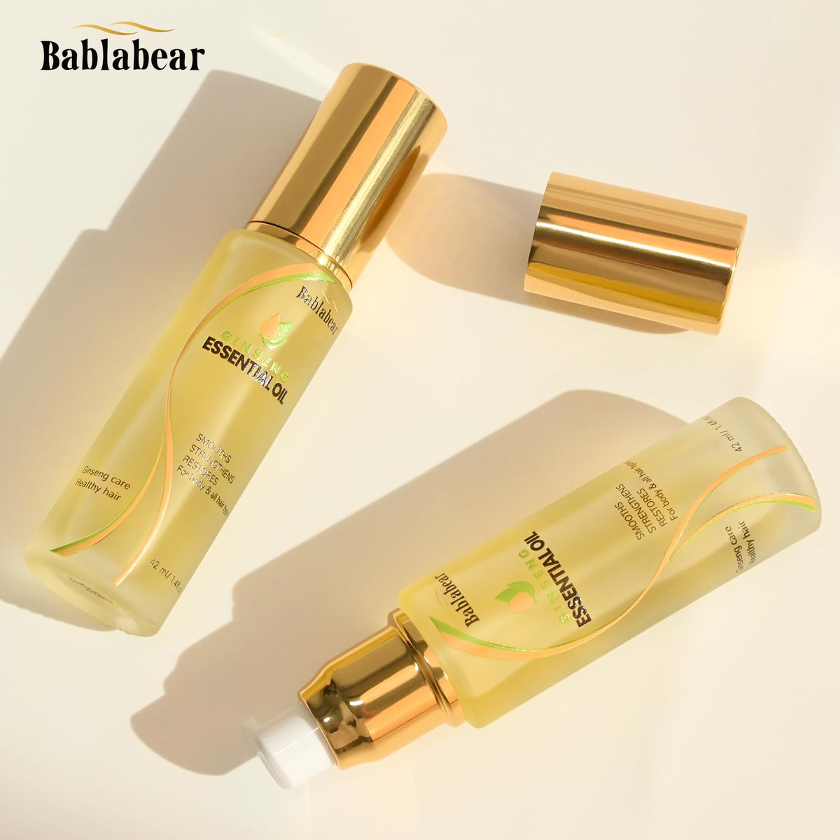 Bablabear Hair Oil Serum - Macadamia & Argan Oil Conditioning Treatment For Frizzy, Dry & Damaged Hair - Shine & Smoothness - Fast-Absorbing
