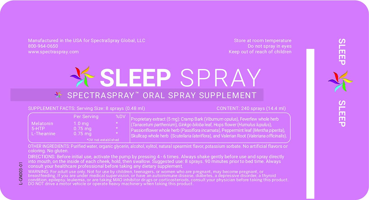 Spectraspray Sleep Support Spray (90 Day Supply) - Oral Spray Supplement