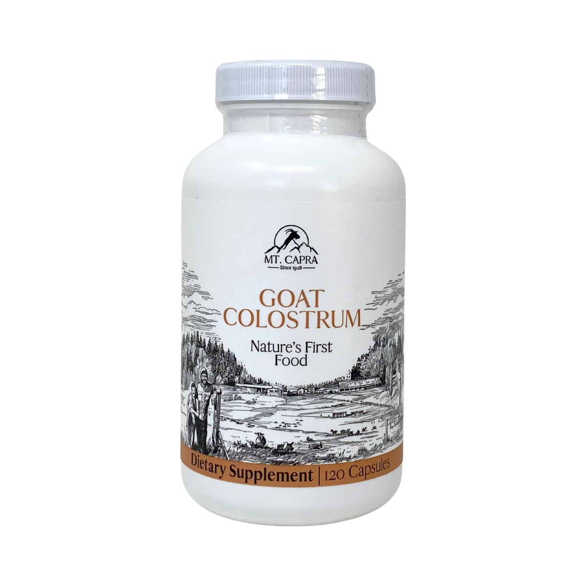 Mt. Capra Goat Colostrum - for Healthy Immune System, Gut, and Athletic Performance - Grass-Fed, High in Immunoglobulins - 30 Servings - 120 Capsules
