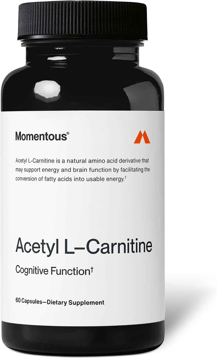 Momentous Acetyl L-Carnitine - Brain Function & Cognitive Support Supplement - Boosts Mental Clarity & Energy Production - NSF Certified for Sport - 500 mg - 60 Servings