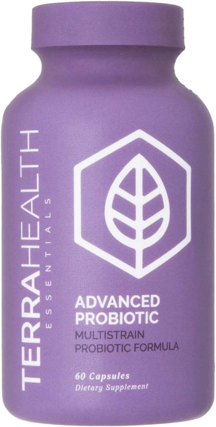 Terra Health Essentials Advanced Probiotics - 50 Billion CFU - Reduce Bloating & Gas, Immune Support - 30-Day Supply (60 Capsules)