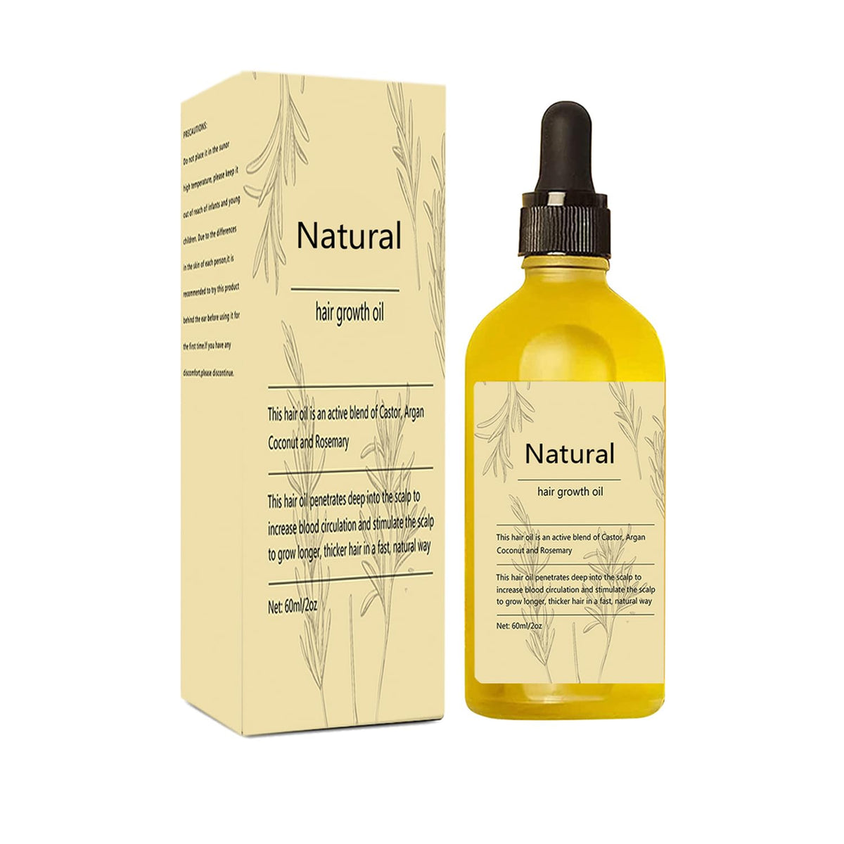 Natural Hair Growth Oil, 1 PCS Rosemary Oil for Hair Growth Organic, Hair for Dry Damaged Hair and Growth