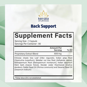 Kerala Ayurveda Back Support Herbal Capsules - Eases Occasional Discomfort of Lower Back & Supports Normal Movement of Spine, 90 Count Kerala AyurvedaBuy Supplements Australia