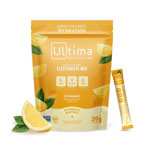 Ultima Replenisher Daily Electrolyte Drink Mix – Lemonade, 20 Stickpacks – Hydration 