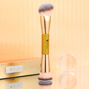 DUcare Dual End Foundation Contour Bronzer Brush, Gold Glitter Handle Double Ended Professional Face Makeup Tool for Liquid Cream Powder DUcareBuy Supplements Australia