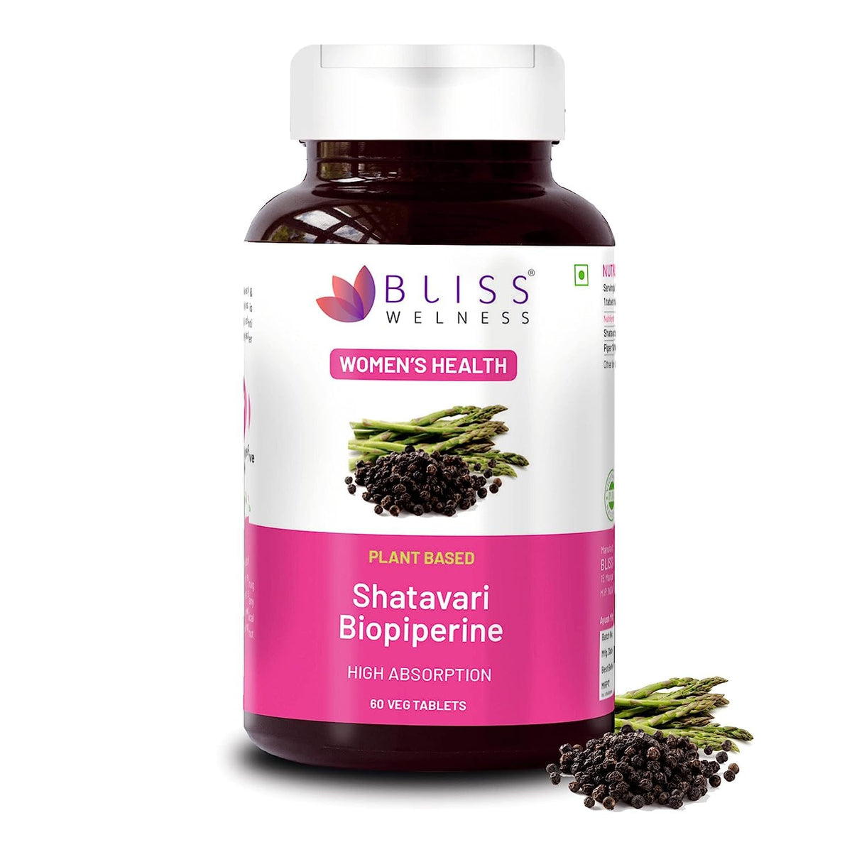 Sheltr Organic Shatavari Biopiperine | Women Health | Lactation Support Immunity Booster Menopause