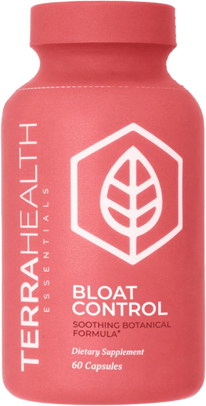 Terra Health Essentials Bloat Control - Fast-Acting No Bloat Relief w/Digestive Enzymes, Probiotic Strains for Targeted Anti Bloat Support - Lactase, Lipase, Protease & Amylase for Digestive Health