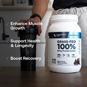Transparent Labs Grass-Fed Whey Protein Isolate - Naturally Flavored, Gluten Free Whey Protein Powder with 28g of Protein per Serving & 9 Amino Acids - 30 Servings, French Vanilla