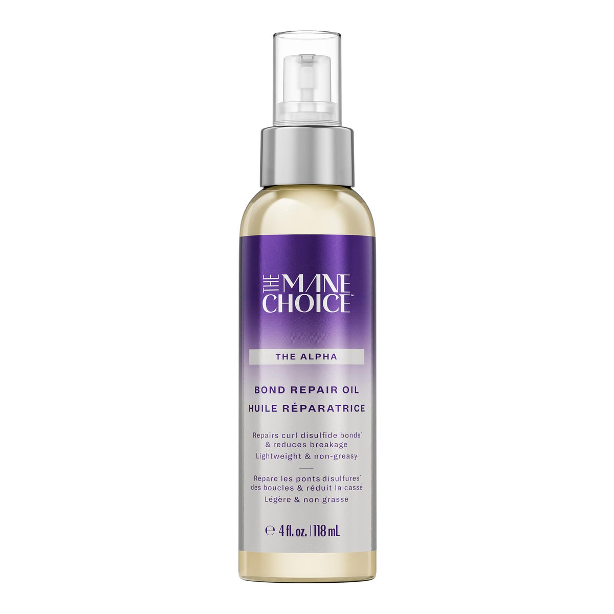 The Mane Choice Alpha Bond Repair Oil for Curly Hair - Repairs Disulfide Bonds, Reduces Breakage, Lightweight & Non-Greasy, Strengthens & Smooths Hair - 4 fl oz./118 mL