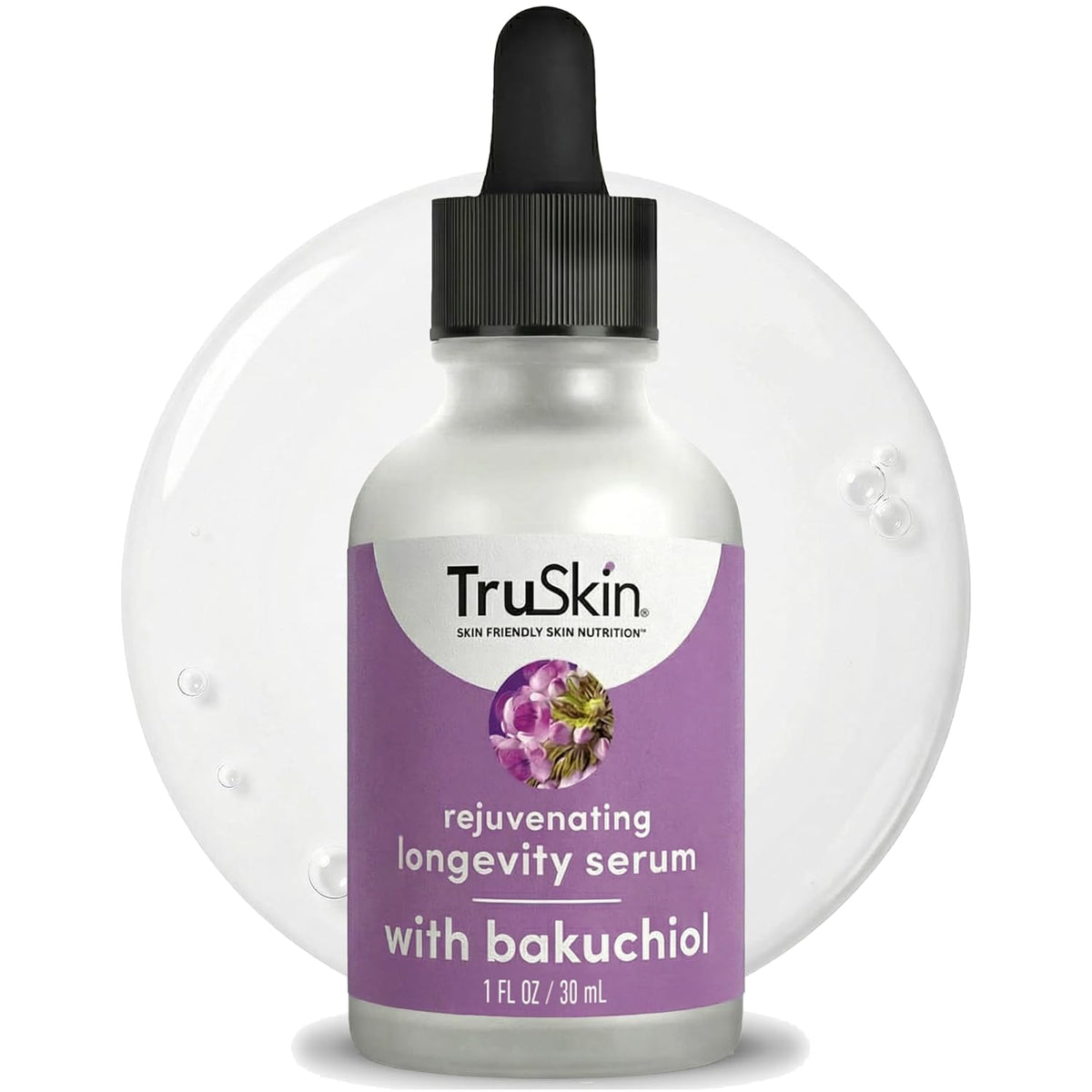TruSkin Bakuchiol Face Serum, Gentle Retinol Alternative, 1 fl oz - With Snow Algae and Lingonberry stem cells to visibly smooth wrinkles and support healthy-looking, firmer skin