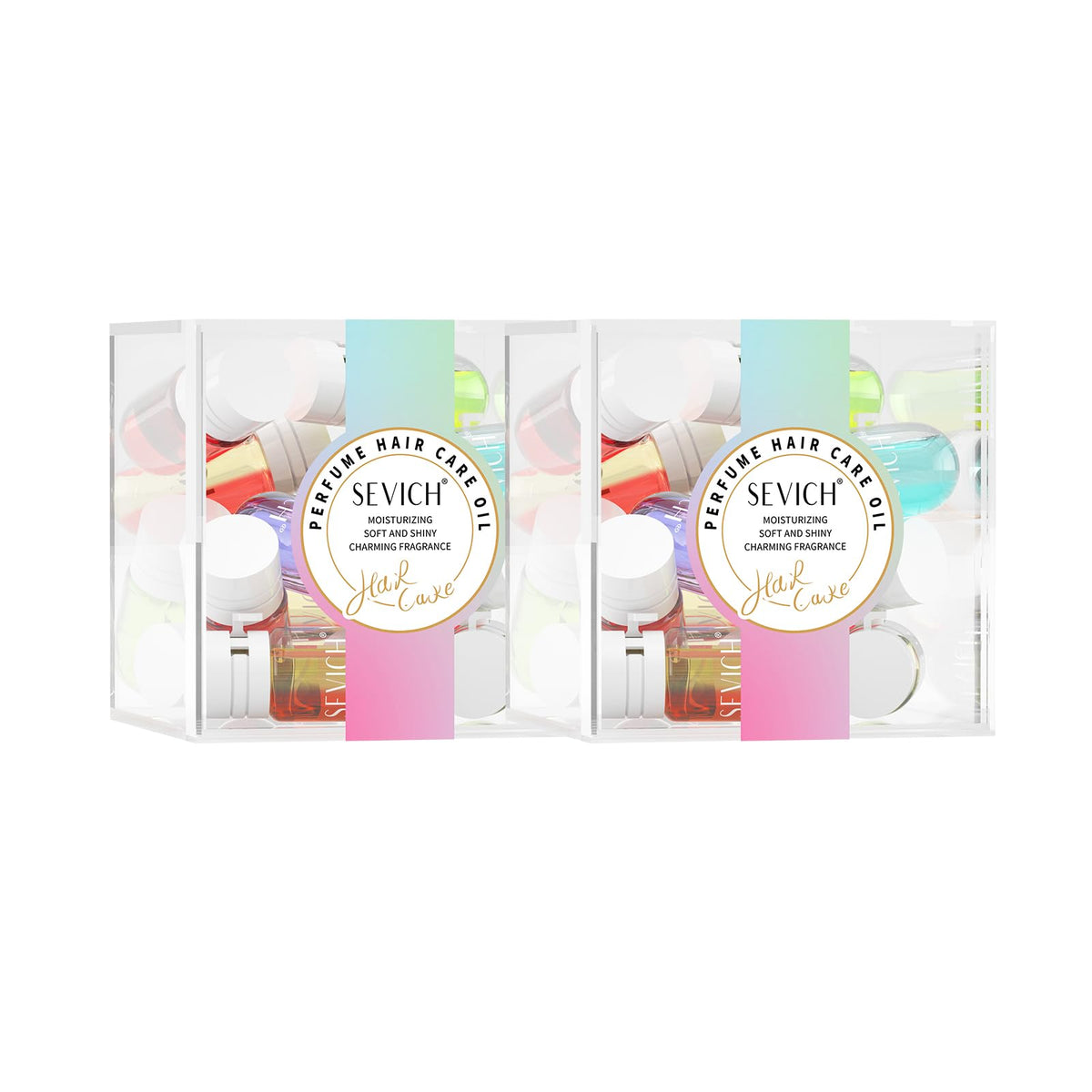 SEVICH 2 Pack Perfume Hair Oil Capsules 15-Pack,2-in-1 Hair Treatment & Lightweight Serum,Heat & UV Protection,Frizz Control & Shine,Portable Travel Hair Care for All Hair Types