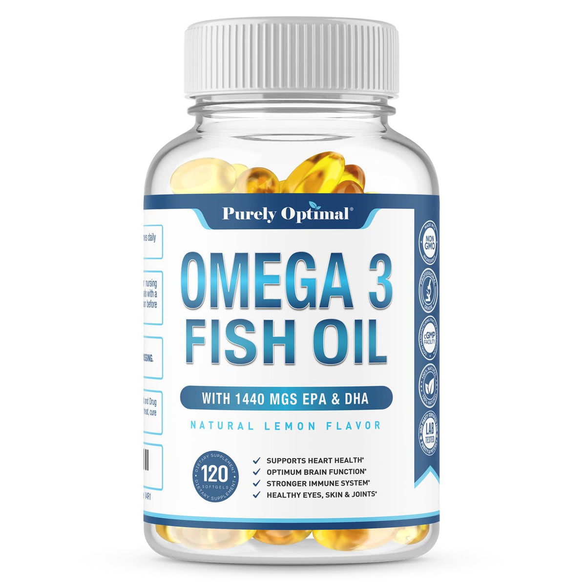 Premium Omega 3 Fish Oil Supplement 2400mg - Burpless Fish Oil Omega3 Softgels
