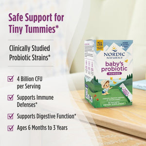Nordic Naturals Baby’s Nordic Flora Probiotic Powder, Unflavored - 30 Packets - 4 Billion CFU - Digestive Health & Immune Support for Babies & Toddlers (6 Months to 3 Years) - 30 Servings Nordic NaturalsBuy Supplements Australia