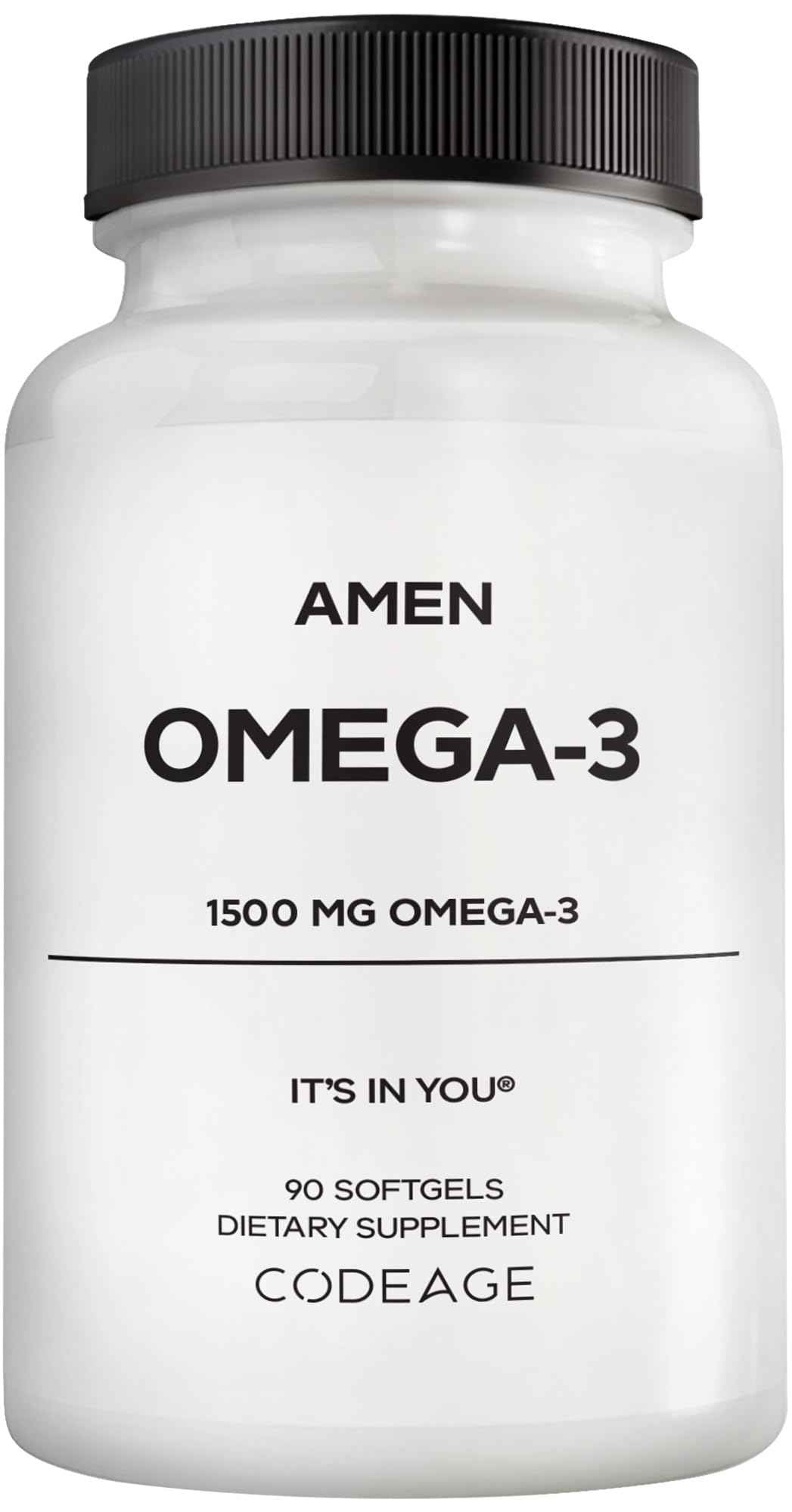 Amen Omega-3 Supplement - 1500mg High-Potency Daily Omega 3 - EPA and DHA Fatty Acids Fish Oil - 45-Day Supply - Fatty Acid Supplements - Fish Oil Pills