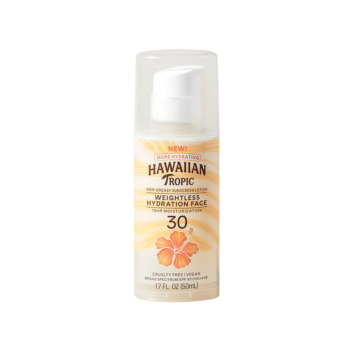 Hawaiian Tropic Weightless Hydration Lotion Sunscreen for Face SPF 30, 1.7oz - Travel Size