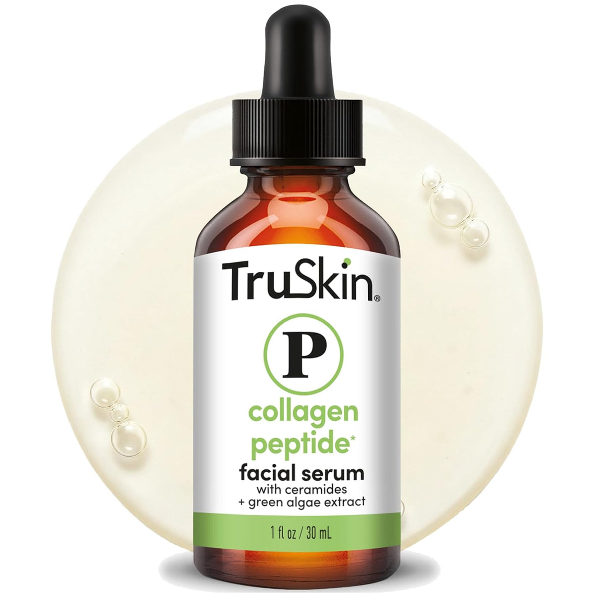 TruSkin Peptide Serum for Face with Tripeptide-29 & Ceramides, 1 fl oz - Multi-peptide formula with Ceramides helps support collagen, skin barrier & firmer-looking skin for smoother texture