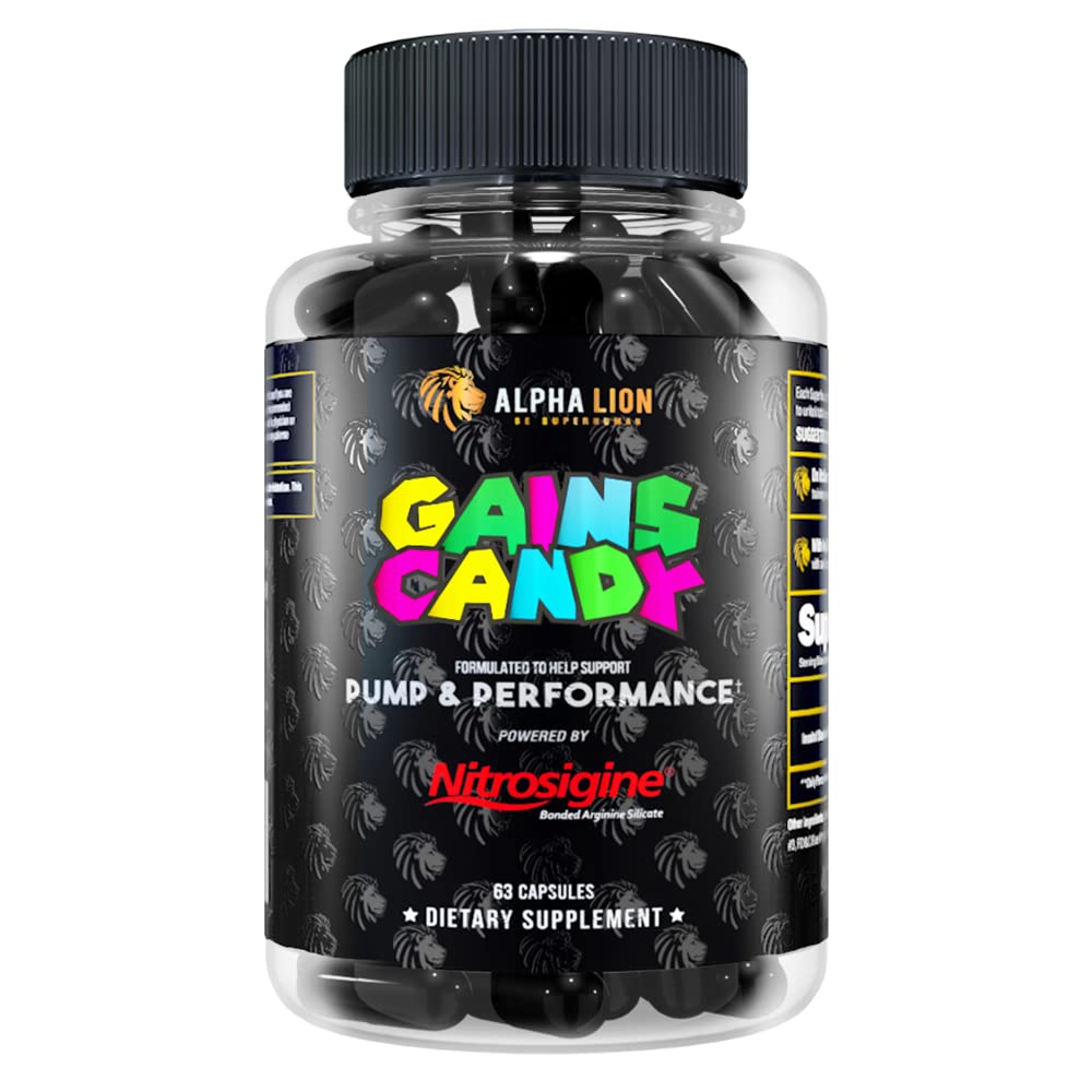 ALPHA LION Gains Candy, Supplement Pills that Support Weight Loss, Appetite Suppressant, Keto-Diet Friendly, Decrease Body Fat, Upgrade Energy & Workout Performance, 60 Capsules (MitoBurn)
