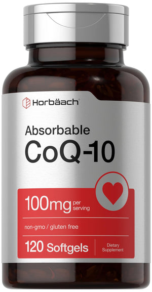 Horbaach CoQ10 100mg Softgels | 120 Count | Non-GMO and Gluten Free Supplement