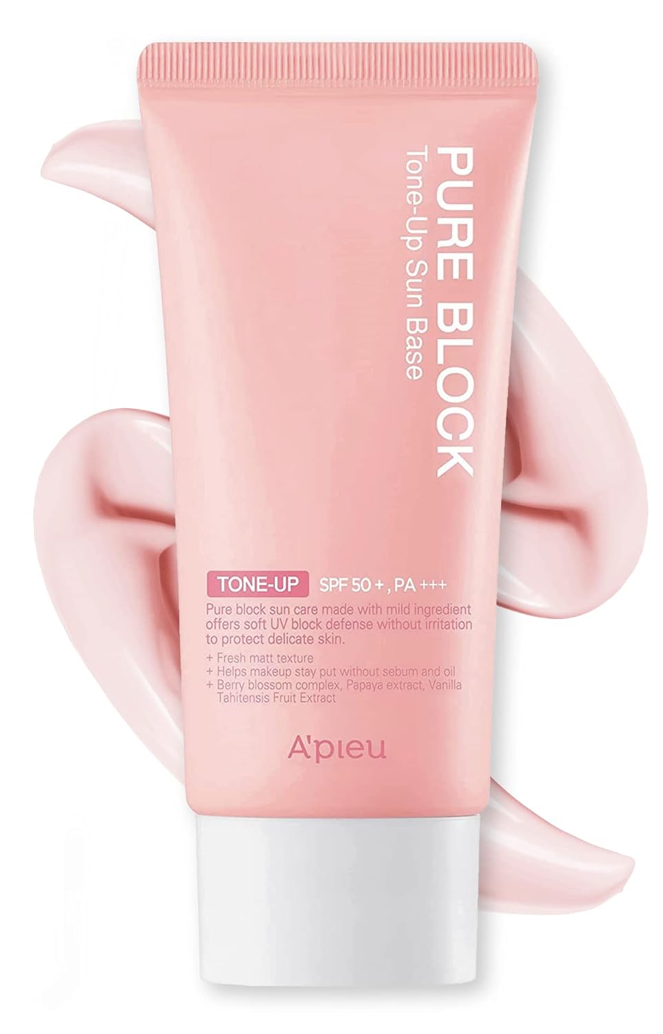 A'PIEU Pure Block Tone Up Sunscreen Base SPF5 50ml - Tone-Up Reef Safe Korean Sunscreen for Makeup Base
