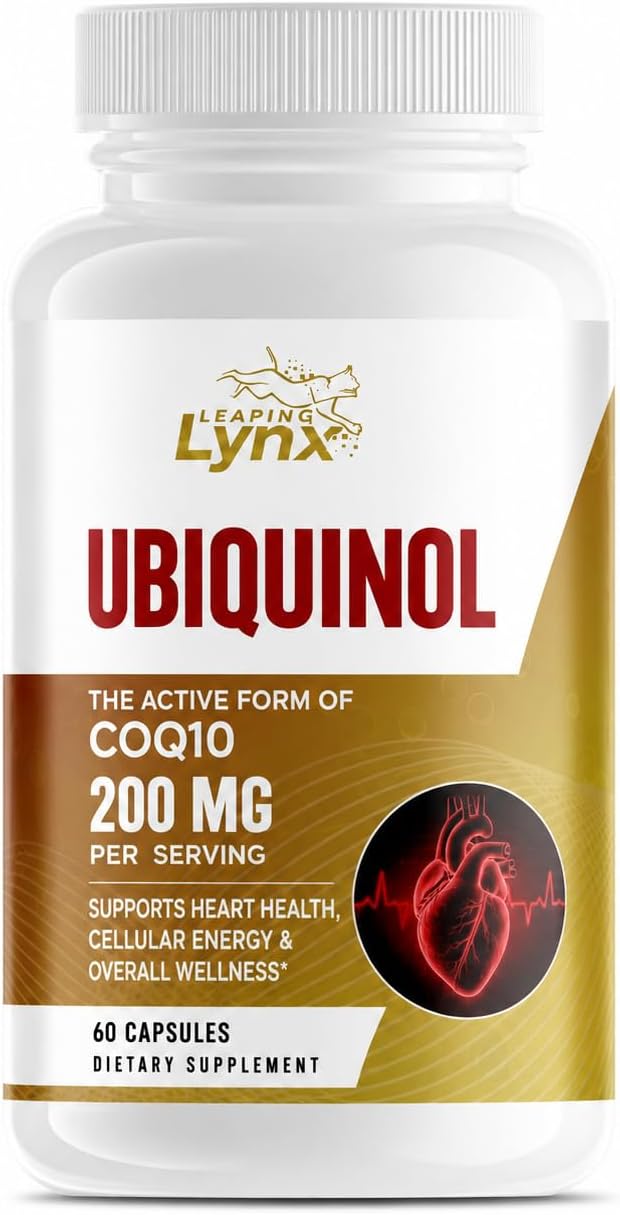 Ubiquinol CoQ10 200mg - High Absorption Active Coenzyme Q10 Supplement for Heart Health, Energy & Cellular Vitality - 60 Capsules, 60-Day Supply - Bioavailable Antioxidant Formula - Non-GMO