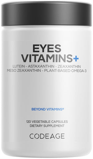 Codeage Eyes Vitamins - AREDS 2 Based Formula Supplement - 2-Month Supply - Vitamins A, C, E, Zinc, Lutein, Astaxanthin, Zeaxanthin, Eyebright, Marigold, Bilberry, Saffron, Omega-3-120 Capsules CodeageBuy Supplements Australia