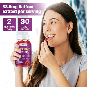 VAJYKEWJY Saffron Gummies (88.5 mg) with Magnesium — Enhanced with St. John’s Wort, Rhodiola, Ashwagandha & Vitamins B6, B12, D3 for Mood & Focus Support — 120 Count VAJYKEWJYBuy Supplements Australia