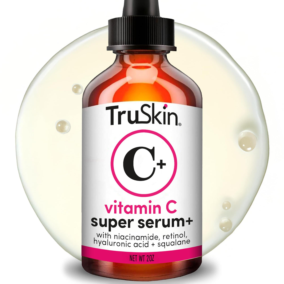 TruSkin Vitamin C Super Serum for Face, 5 Skin Benefits, 1 fl oz - Vitamin C, Retinol, Niacinamide, Hyaluronic Acid and Squalane to brighten, firm, smooth, hydrate, and refine skin
