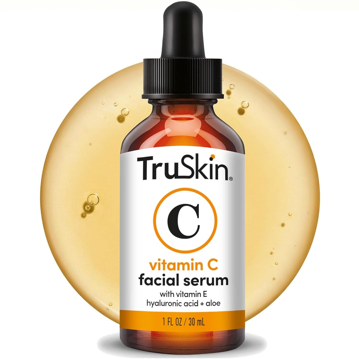 TruSkin Brightening Vitamin C Serum for Face with Hyaluronic Acid, 1 fl oz - Anti aging face serum with Vitamin E to improve the look of dark spots, fine lines, skin tone & support radiant-looking skin