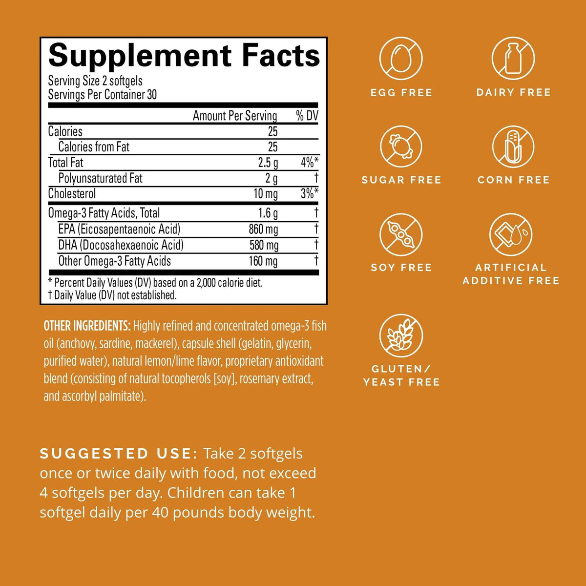 BRAINMD Dr Amen Omega-3 Power - 60 Capsules - Joint & Immune Support Supplement - Contains DHA & EPA - Gluten Free - 30 Servings