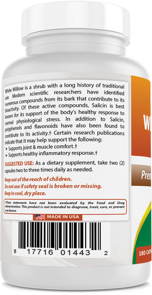 Best Naturals White Willow Bark 400 mg 180 Capsules (180 Count (Pack of 2)) Best NaturalsBuy Supplements Australia