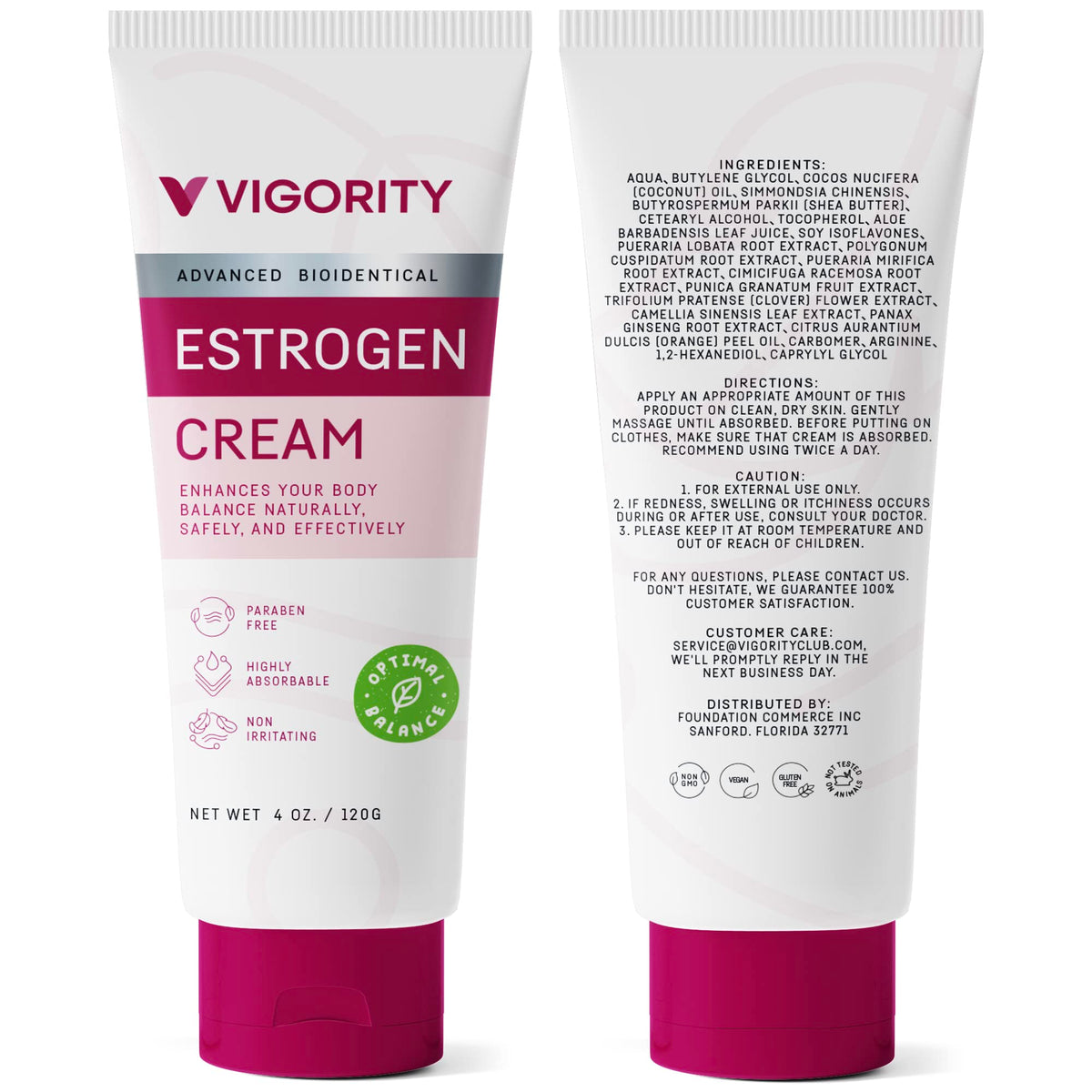 Estrogen Cream For Women, Natural Bioidentical, Hot Flashes Menopause Relief, Estrogen Cream