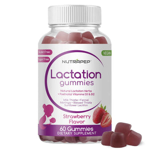 NutraPep Lactation and Postnatal Support Gummies - Milk Production Supply Increase Supplements for Breastfeeding Women - with Vitamins D3 B12 Milk Thistle Fennel