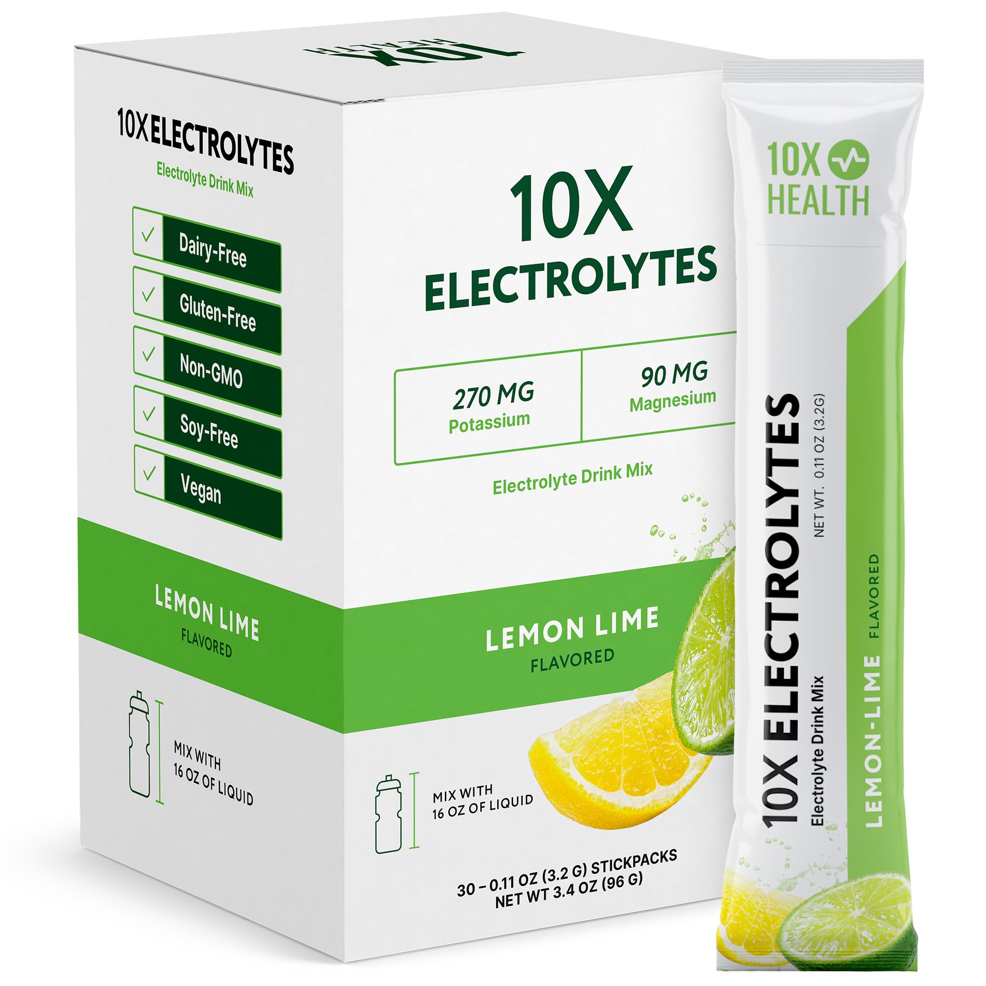 10X Health Electrolyte Drink Mix - Wave Crusher, 15 Sticks - Hydration Packets: Sodium, Magnesium & Potassium Citrate, Wave Crusher, 15 Sticks
