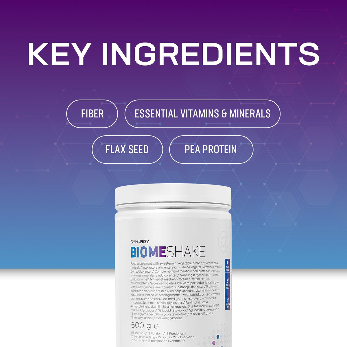 Synergy Worldwide Biome Shake 600 g - 22g Protein Powder Supplement - High in nutrients, Vitamins and Minerals