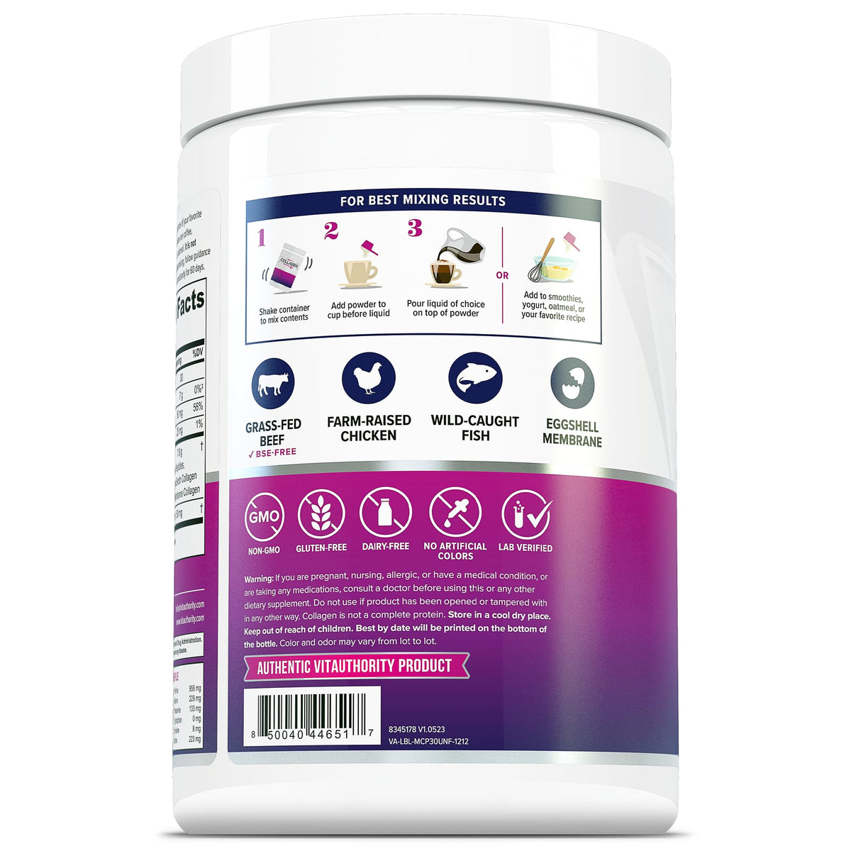 Multi Collagen Peptides Powder for Women - Hydrolyzed Unflavored Collagen Powder for Women with Types I II III V & X plus Vitamin C & Hyaluronic Acid