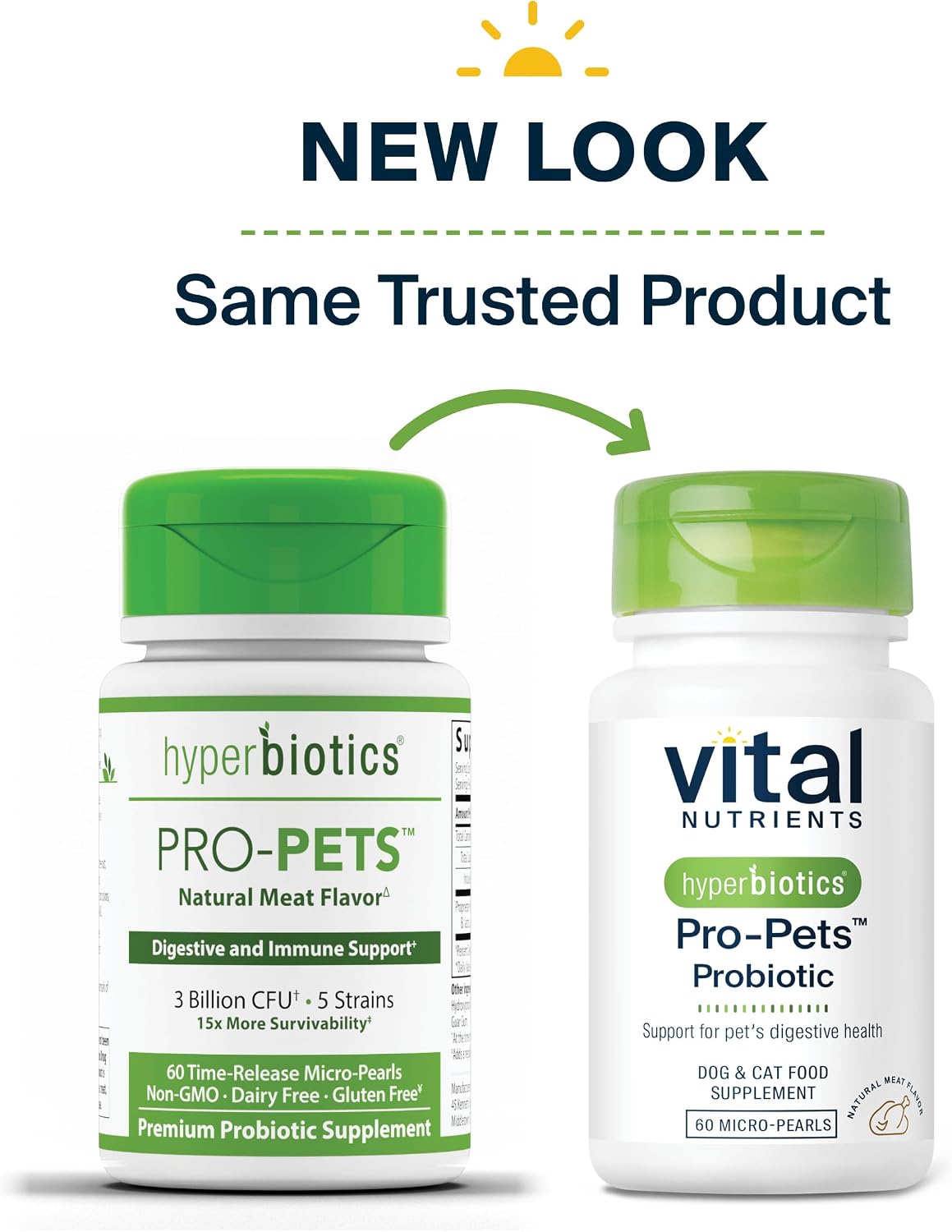 Vital Nutrients Pro Pets Probiotics for Dogs and Cats - Dog Probiotics for Digestive Health, Gut Health, Occasional Diarrhea - Tasty Meat Flavor - Non-GMO - Hyperbiotics - 60 Micro Tablets
