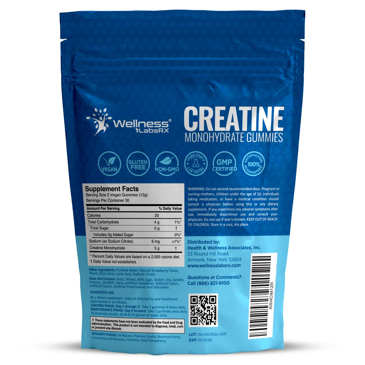 Creatine Gummies 5000mg, 30 Servings Creatine Monohydrate Gummies - Third-Party Tested Creatine for Women, Strawberry Flavor Creatine for Men, Muscle Growth