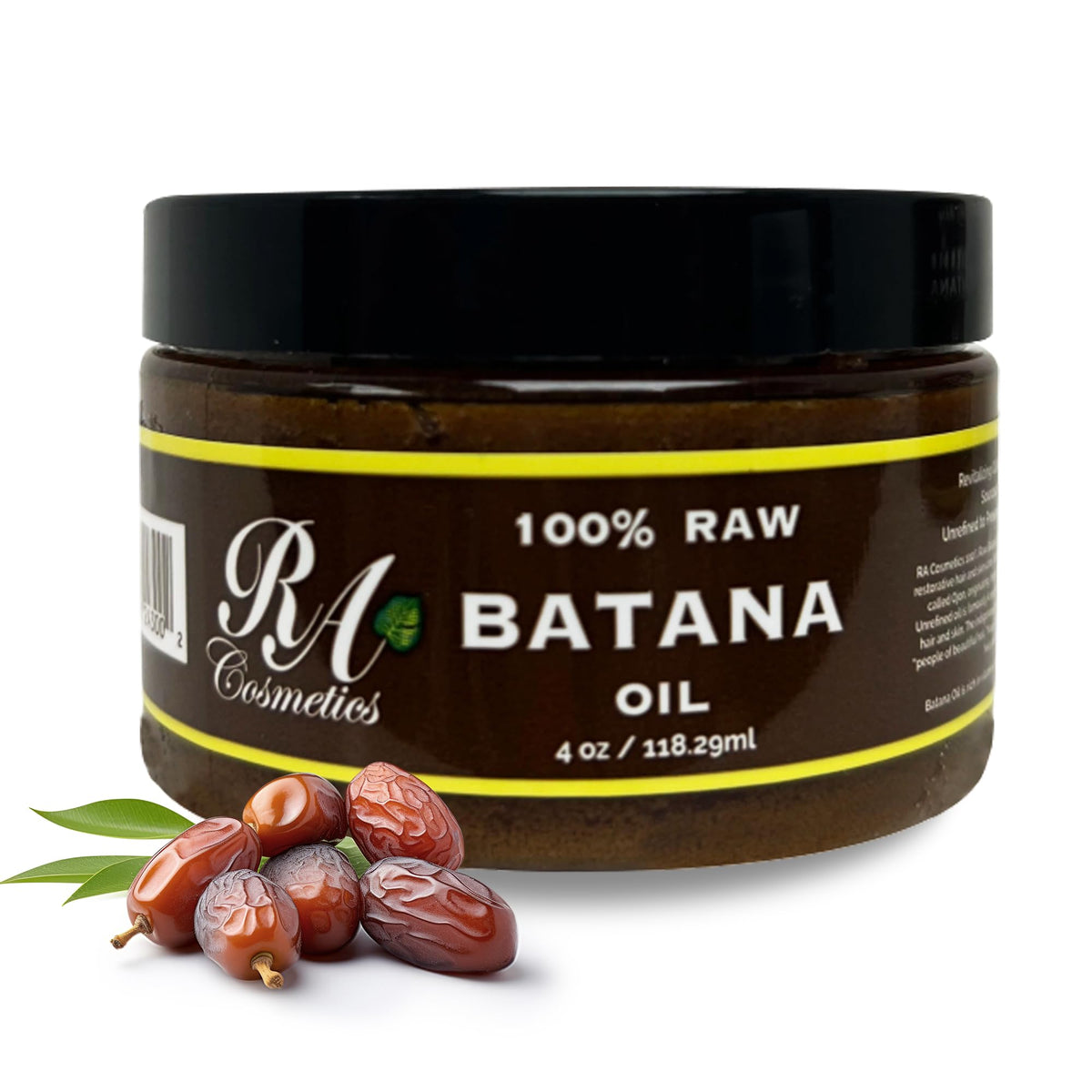 RA Cosmetics Natural Unrefined Batana Oil for Hair Growth & Repair - Nourishing Moisturizer for Damaged Hair - Strengthening Conditioner from Honduras, 4 oz