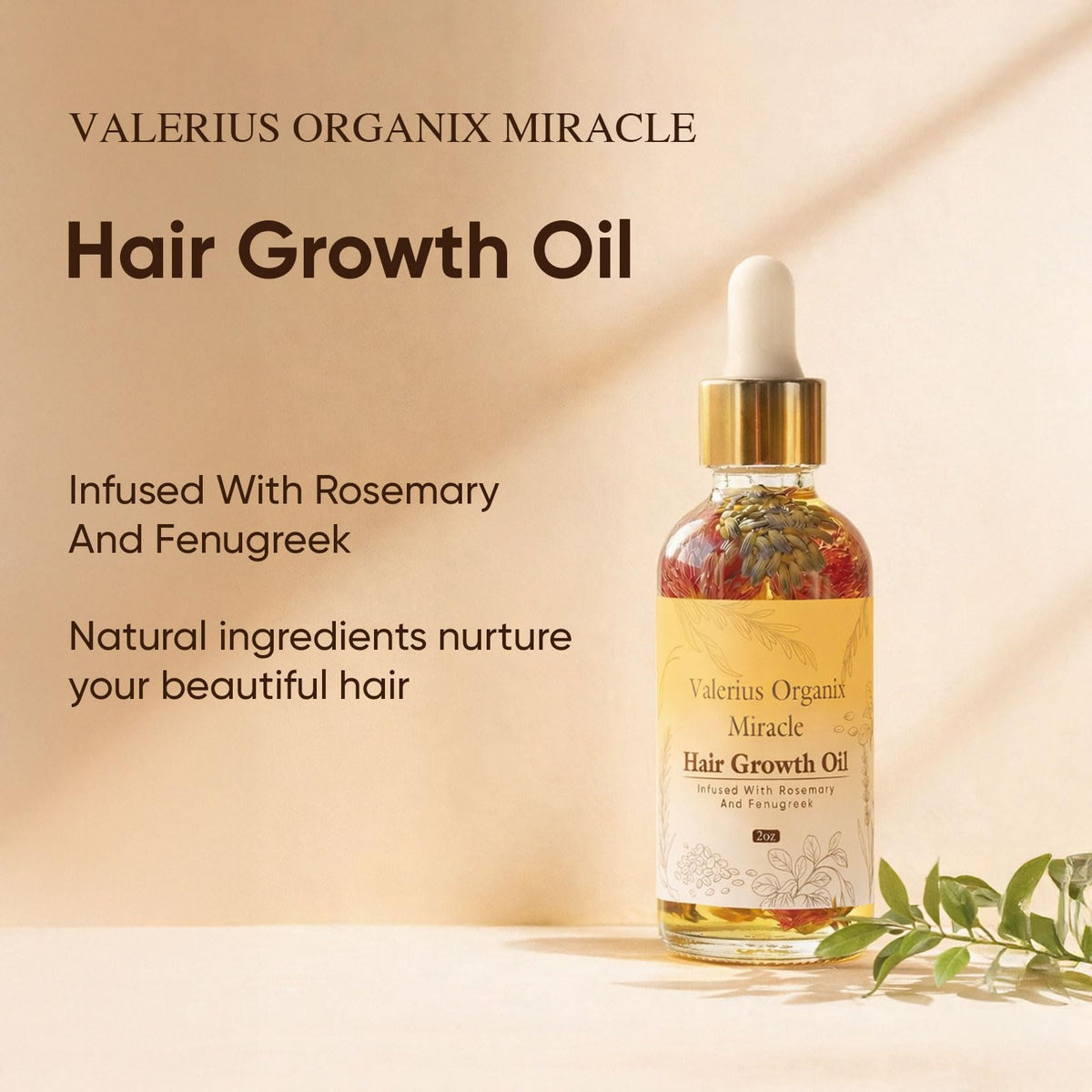 Valerius Organix - Rich in Rosemary and Vitamin E - Gently Repairs Damaged Scalp, Protect Scalp Health, Improve Hair Loss - 2 Oz (1 PCS)