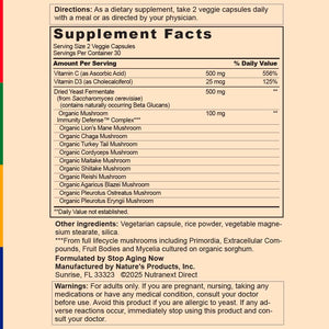 Stop Aging Now - Immune Support - with Vitamin C, Vitamin D3 and Mushroom Complex - 60 Vegetarian Capsules Stop Aging NowBuy Supplements Australia