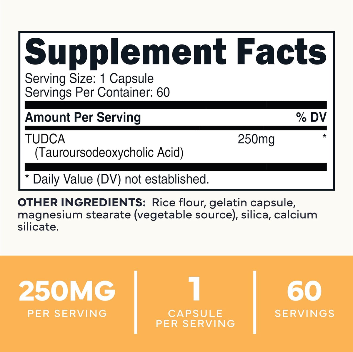 Type Zero Clean TUDCA (250mg) 60 Capsules, 60 Servings - Pure Tauroursodeoxycholic Acid Supplement, Bile Salt Derivative