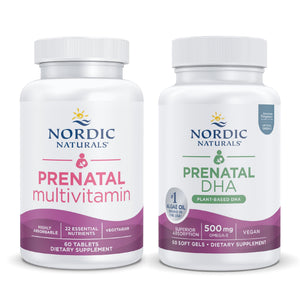Nordic Naturals Vegan Mom and Baby Starter Pack - Vegan Prenatal DHA and Prenatal Multivitamin