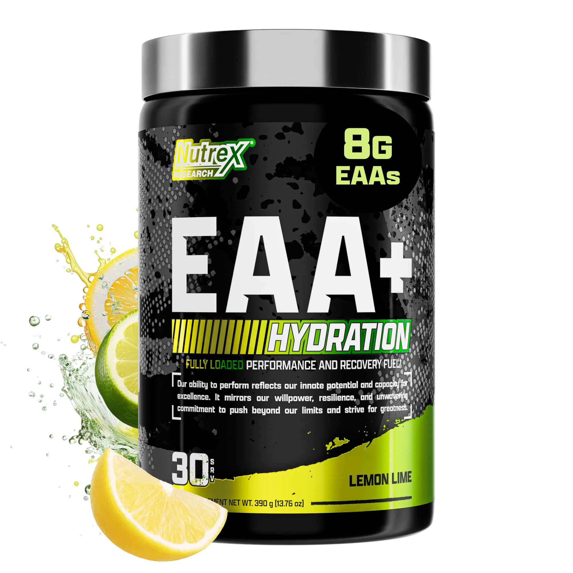 Nutrex Research EAA Hydration - EAAs + BCAA Powder - Muscle Recovery, Strength, Muscle Building, Endurance - 8G Essential Amino Acids + Electrolytes - Strawberry Watermelon 30 Serving