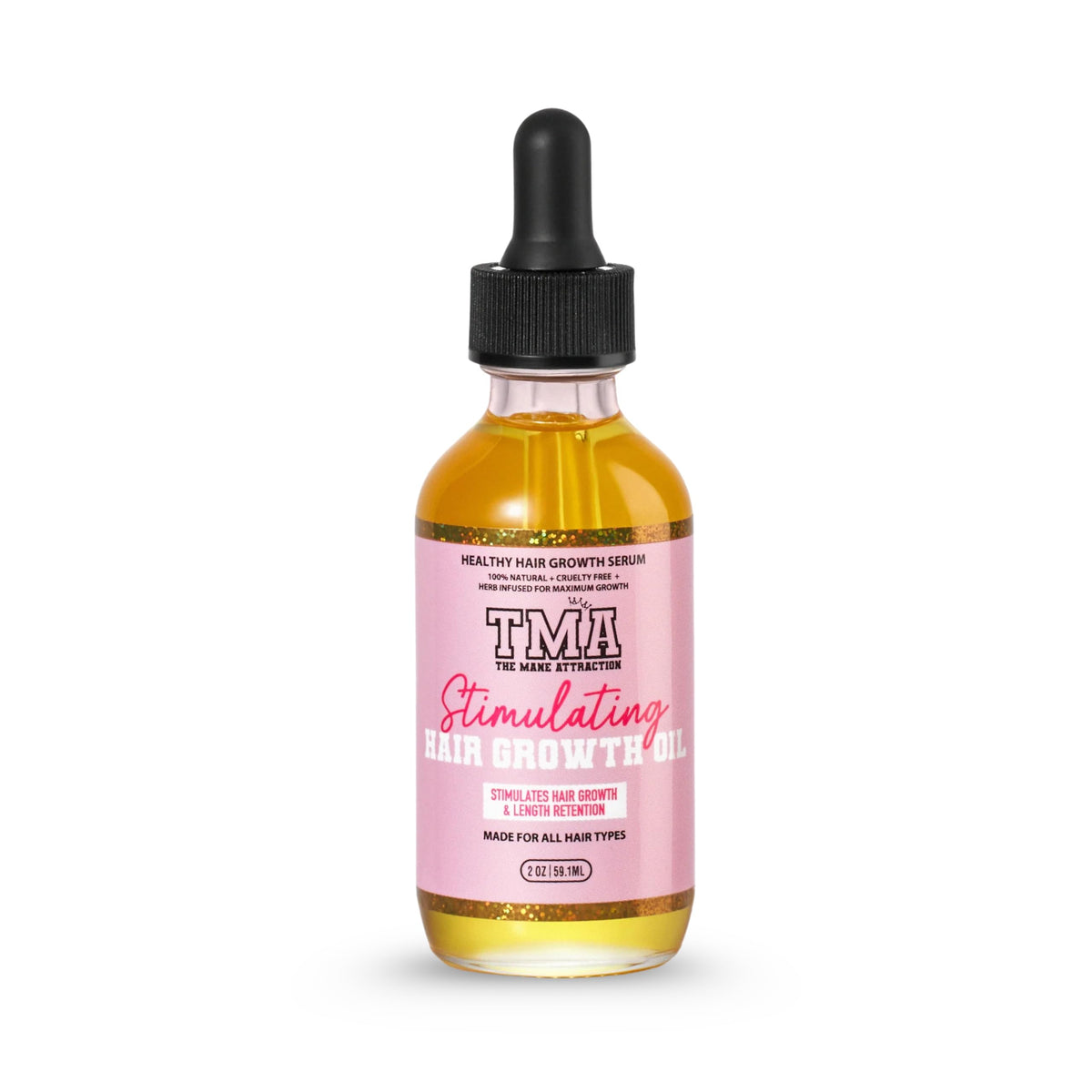 The Mane Attraction Hair Oil for All Hair Types, Infused with Rosemary Oil, Castor Oil & Black Seed Oil - Stimulating Hair Growth, Seals in Moisture, Soothes Irritated Scalp. Mini, 2oz