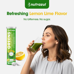 nutrazul Greens Effervescent Tablets - Daily Super Greens Supplement with 29 Superfoods - Antioxidant & Immune Support - Lemon Lime Flavor - Non-GMO - 30 Tablets nutrazulBuy Supplements Australia
