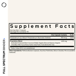 Codeage Binder + Systemic Binder Supplement - Activated Charcoal Pills, Bentonite Clay Mineral Powder, Fulvic & Humic Acids, Molybdenum, Carbon Forms - 90 Capsules CodeageBuy Supplements Australia